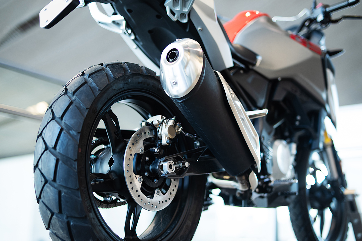 picture of a motorbike exhaust pipe