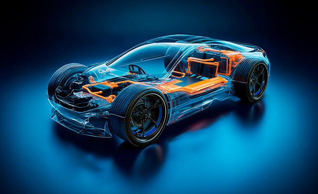 Electric car drawing
