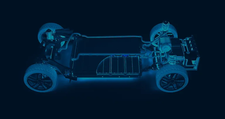 dark blue background electric vehicle