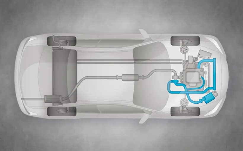 Car drawing with Air Intake line highlighted
