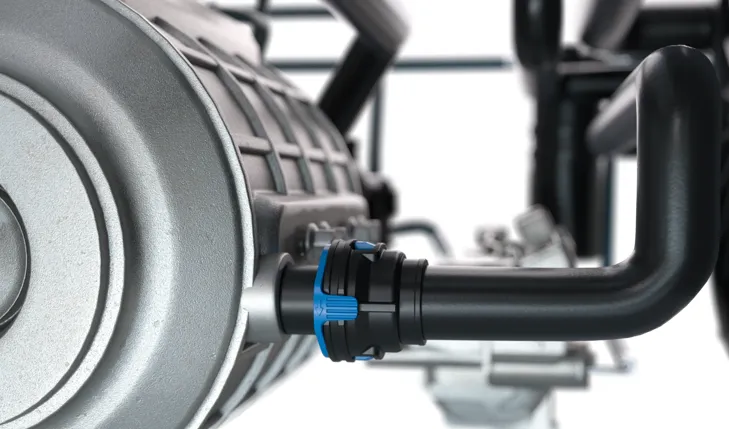 Rendering of NORMA e-motor cooling lines for vehicle thermal management.