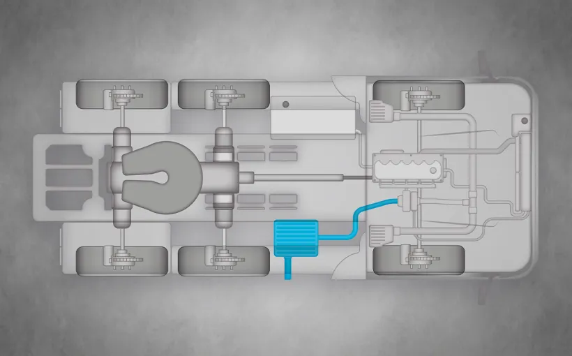 Truck drawing with Exhaust line highlighted