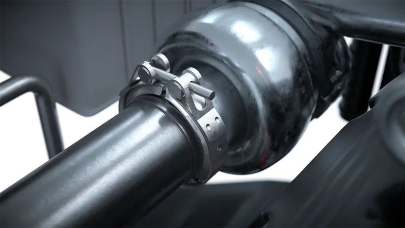 Rendering of V-band and exhaust clamps from NORMA.