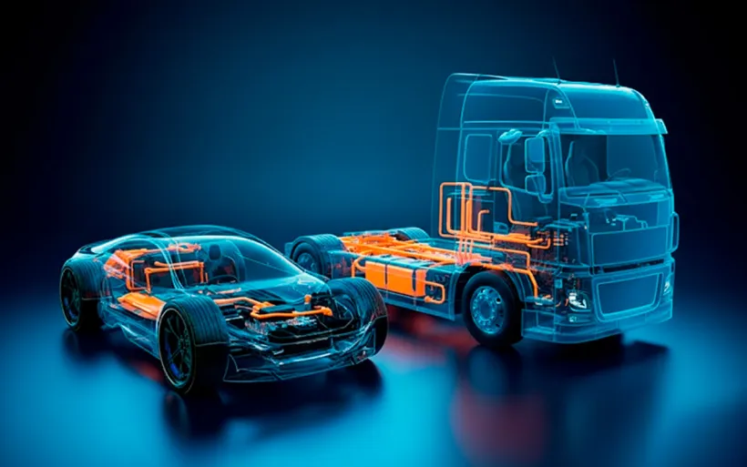 Electric car & Electric truck modern style drawing